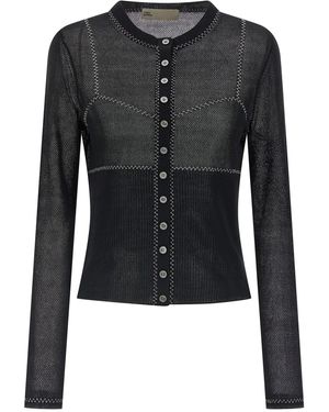Tory Burch Mesh Cardigan - Black