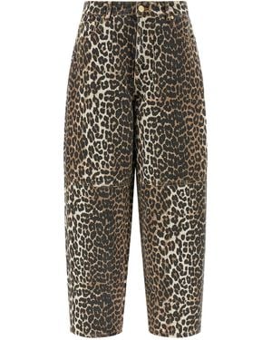 Ganni 'Leopard Printed Stary' Jeans - Grey