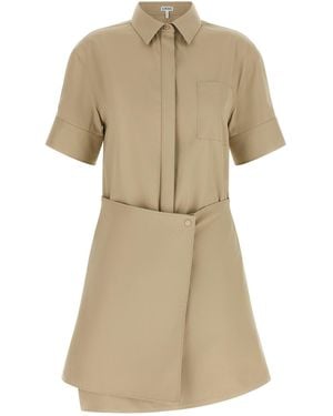 Loewe Mini Dress With Convertible Wrap Skirt - Natural