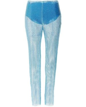 GIUSEPPE DI MORABITO Sequin Mesh Trousers - Blue