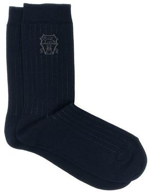 Brunello Cucinelli Calze Stemma Araldico Di Solomeo - Blu