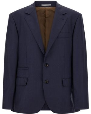 Brunello Cucinelli Houndstooth Blazer - Blue