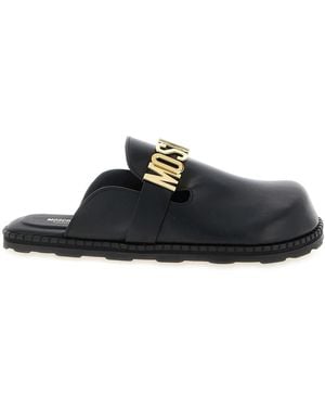 Moschino Sabots Aus Leder - Schwarz
