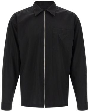 Prada Zip-Up Cotton Shirt - Black