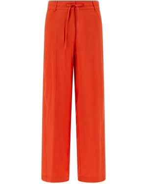 Nude Viscose Trousers - Red
