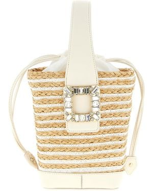 Roger Vivier 'viv' Skate' Mini Bucket Bag - Natural