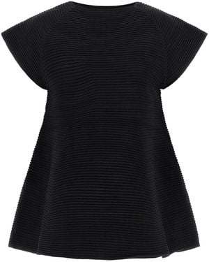 Issey Miyake 'corrugated Knit' Dress - Black