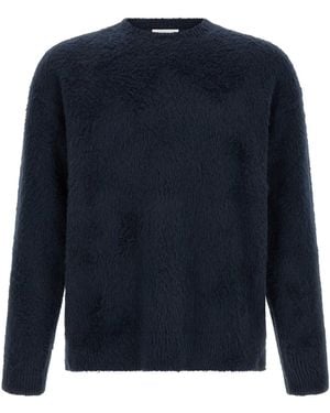 Roberto Collina Gebürsteter Strickpullover - Blau