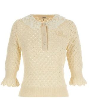Chloé Maglia Lavorazione Pointelle - Bianco