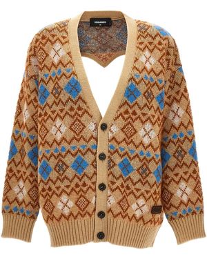 DSquared² 'heart Vintage Shetland' Cardigan - Multicolour