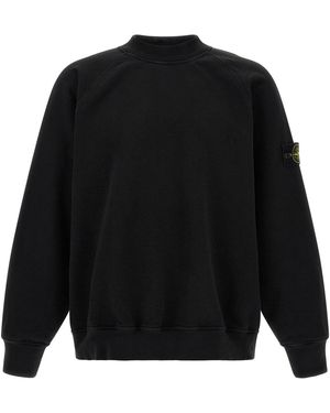 Stone Island '6100053' Crew Neck Sweatshirt With Raglan Sleeves - Black