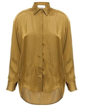 Nude Satin Shirt - Green