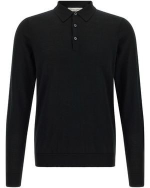 LARMERI STUDIO Merino Wool Polo Shirt - Black