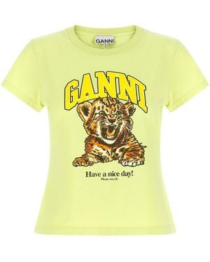 Ganni 'tiger' T-shirt - Yellow