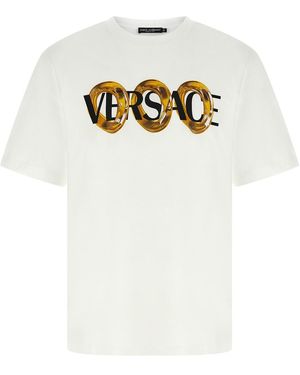 Versace T-Shirt Mit Logodruck - Weiß