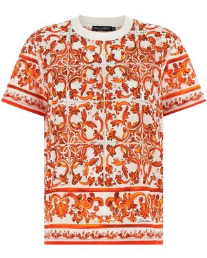 Dolce & Gabbana 'maiolica' T-shirt - Orange