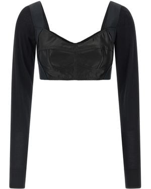 Dolce & Gabbana Bustier Crop Top - Black