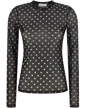 Ganni 'printed Sheer' Jumper - Black