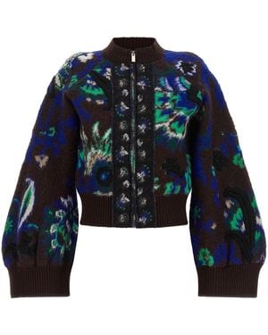 Sacai Floral Jacquard Blouson - Blue