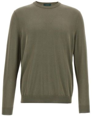 Zanone Pullover Aus Crêpe-Baumwolle - Grün