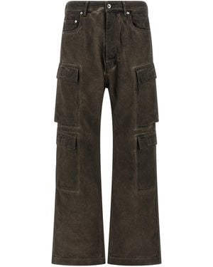 Rick Owens Double Cargo Jeans - Grey