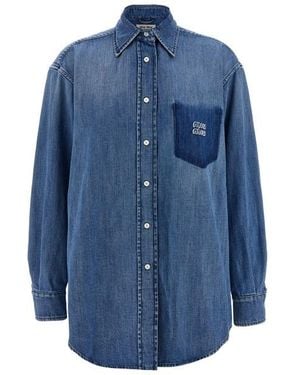 Miu Miu Camicia Taschino Trompe L'Oeil - Blu