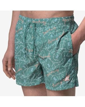 K-Way Hazel Graphic Beach - Verde