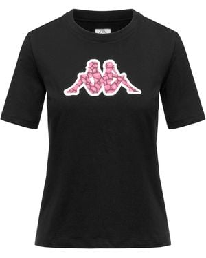 Kappa Logo Ische T-Shirt E Top Donna Nero