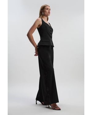 Karen Millen Tailored Tux Wide Leg Jumpsuit - Black