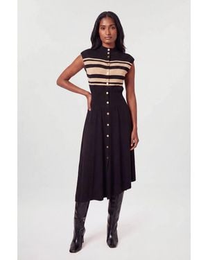 Karen Millen Viscose Blend Knitted Sleeveless Midi Dress - Blue