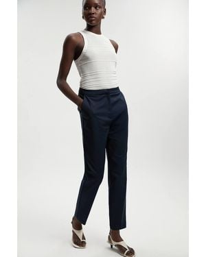 Karen Millen Petite Essential Techno Crop Woven Trouser - Blue