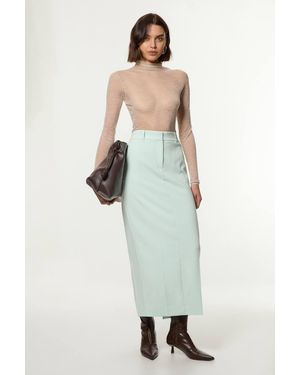 Karen Millen Compact Stretch Essential Tailored Maxi Skirt - White