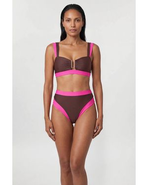 Karen Millen Contrast Trim Bikini Top - Red