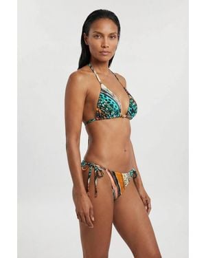 Karen Millen Linear Animal Print Bikini Top - Multicolour