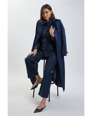 Karen Millen Stretch Twill Tailored Pocket Trouser - Blue