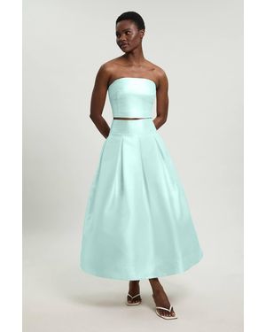 Karen Millen Forever Twill Woven Prom Maxi Skirt - Green