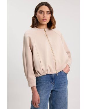 Karen Millen Jersey Scuba Zip Up Bomber Jacket - Blue