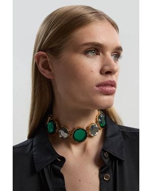Karen Millen Crystal Look Chunky Choker - Black