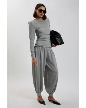 Karen Millen Wide Balloon Viscose Jersey Joggers Trouser - Grey