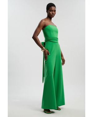 Karen Millen Soft Tailored Bandeau Jumpsuit - Green