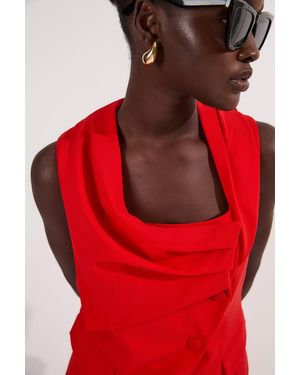 Karen Millen Tailored Drape Detail Sleeveless Jacket