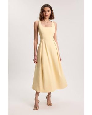 Karen Millen Tailored Full Skirt Midi Dress - Natural