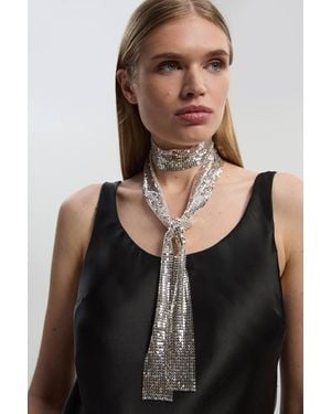 Karen Millen Chainmail Scarf Necklace - Black