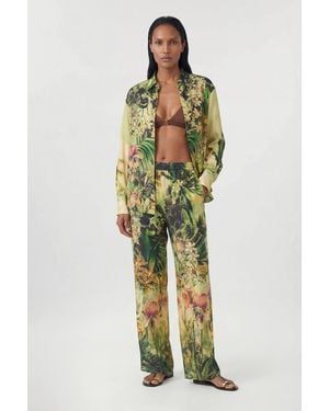 Karen Millen Beach Tropical Spun Viscose Cover Up Trouser - Green