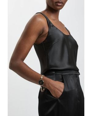 Karen Millen Resin Ring Chain Bracelet - Black