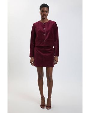 Karen Millen Tailored Velvet Mini Skirt