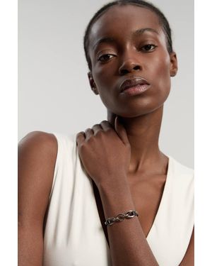 Karen Millen Chain Link Leather Bracelet - Brown