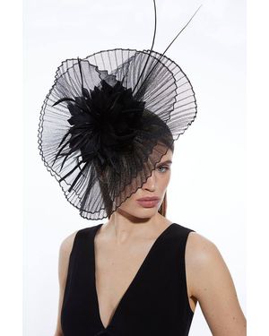 Karen Millen Mesh Detail Fascinator - Black
