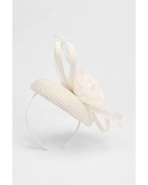 Karen Millen Flower Trim Pillbox Fascinator - White