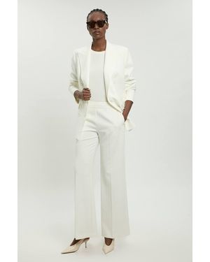Karen Millen Tailored Double Breasted Ruched Sleeve Blazer - Grey